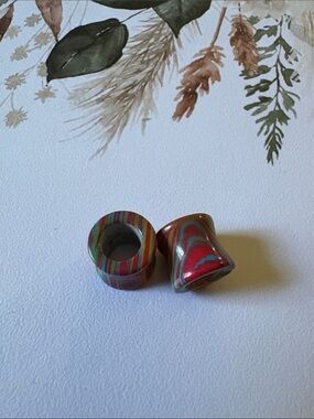 Colorful Multicolor Swirl Acrylic Ear Plug Gauges - 1/2” 12.7mm